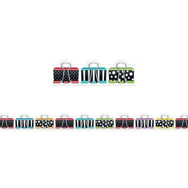 BOLD BRIGHT BINDER CLIPS BORDER-Learning Materials-JadeMoghul Inc.