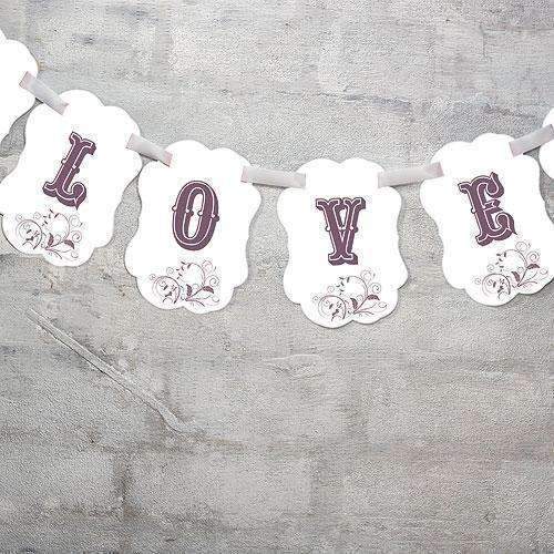 Bold Floral Flair Decorative Shape Bunting Banner Berry (Pack of 1)-Wedding Signs-Tangerine Orange-JadeMoghul Inc.