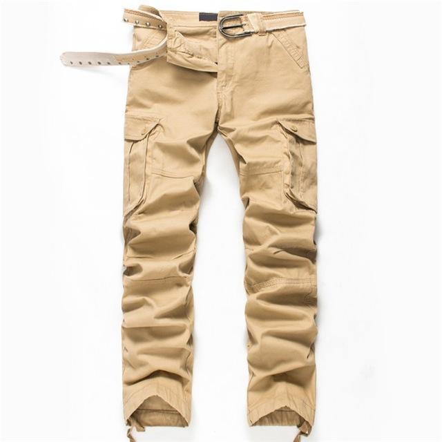 BOLUBAO 2018 New Cargo Pants Men Multi Pockets Pants Military Camouflage Track Pants Trousers Mens Elastic Waist Pant Men-Khaki-29-JadeMoghul Inc.