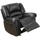 Bonded Leather & Plywood Recliner/Glider, Black-Recliner Chairs-Black-Bonded leather Plywoodmechanism plastic leg Foam-JadeMoghul Inc.