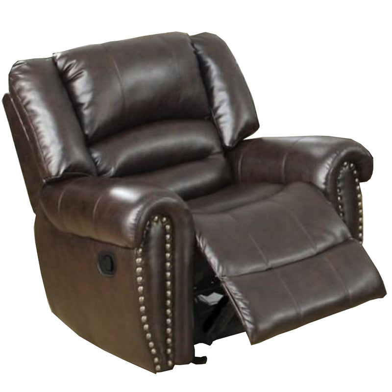 Bonded Leather & Plywood Recliner/Glider, Brown-Recliner Chairs-Brown-Bonded leather Plywoodmechanism plastic-JadeMoghul Inc.