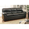 Bonded Leather Upholstered Three Seater Sofa , Black-Living Room Furniture-Black-Leather Wood-JadeMoghul Inc.