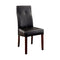 Bonneville I Contemporary Side Chair With Black Pu, Set Of 2-Armchairs and Accent Chairs-Brown Cherry, Black-Leatherette Solid Wood Wood Veneer & Others-JadeMoghul Inc.