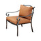 Bonquesha I Contemporary Aluminium Patio Chair, Brown And Black-Living Room Furniture Sets-Brown and Black-Fabric Aluminum & Others-JadeMoghul Inc.