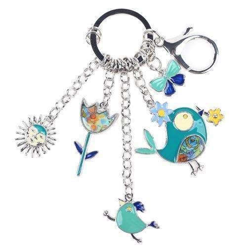 Bonsny 2016 Enamel Alloy Fish Chicken Marvel Alloy Key Chain For Women Girl Bag Keychain Charm Pendant Jewelry Aceessorie-Blue-JadeMoghul Inc.
