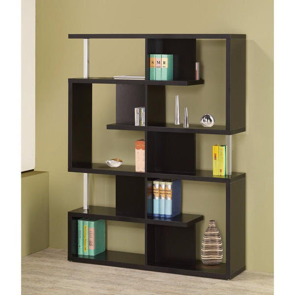 Book Cases Phenomenal black Spacious wooden bookcase Benzara