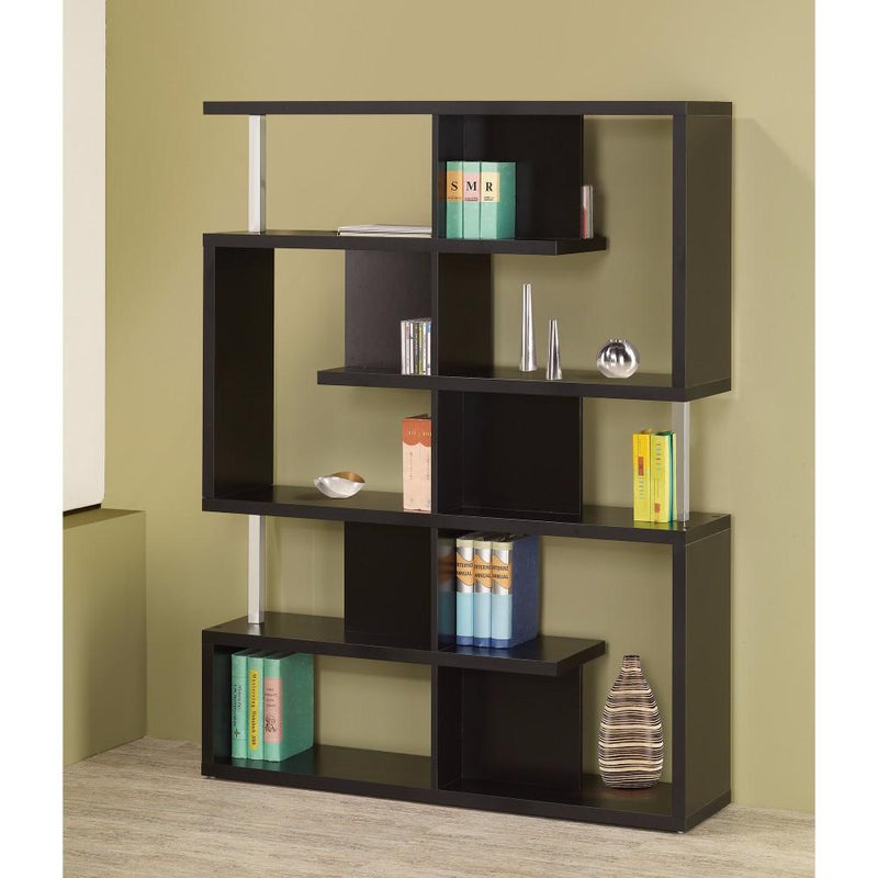 Book Cases Phenomenal black Spacious wooden bookcase Benzara