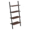 Book Cases Rustic Style Iron Bookcase with Four Tier Wooden Shelves, Brown and Black Benzara