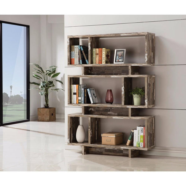 Book Cases Rustically Charmed Wooden Open Bookcase, Brown Benzara
