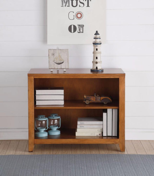 Book Cases Simple Looking Wooden Bookcase, Cherry Oak Brown Benzara