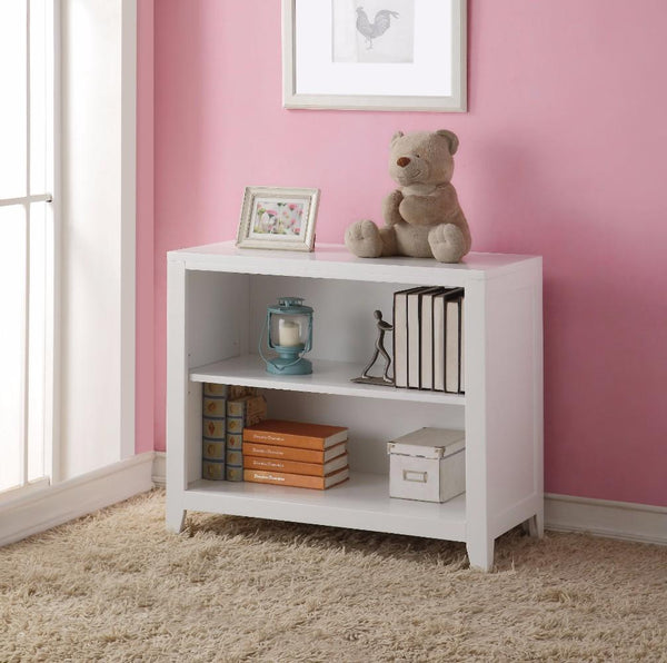 Book Cases Simple Looking Wooden Bookcase, White Benzara