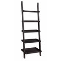 Book Cases Sleek Wooden Ladder Bookcase with 5 Shelves, Brown Benzara
