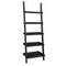 Book Cases Sleek Wooden Ladder Bookcase with 5 Shelves, Brown Benzara