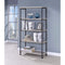 Book Cases Sophisticated Wood and Metal Open Bookcase, Gray Benzara