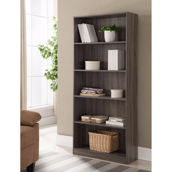 Book Cases Splendid Space Efficient Bookcase, Gray Benzara