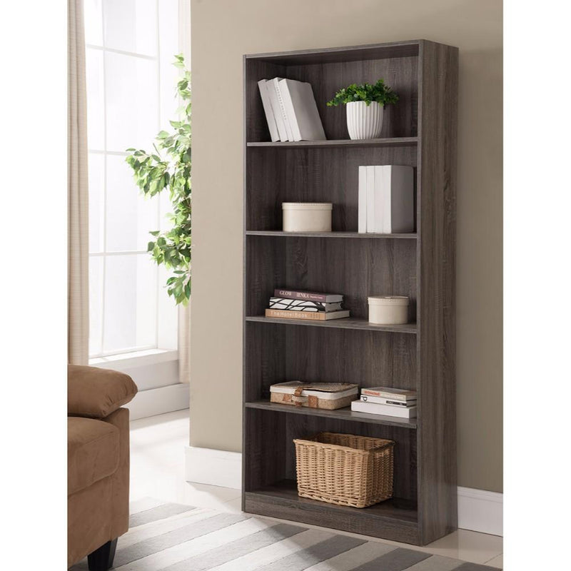 Book Cases Splendid Space Efficient Bookcase, Gray Benzara