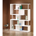 Book Cases Splendid white bookcase With Chrome Support Beams Benzara