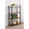 Book Cases Sturdy Wooden Bracket Bookcase With 4 Shelves, Brown Benzara