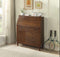 Three Drawers Wooden Office Armoire with Slanted Drop Down Door Storage and Cabinet, Brown