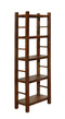Transitional Style 4 Tier Wooden Book case with Ladder style Side Panel, Brown