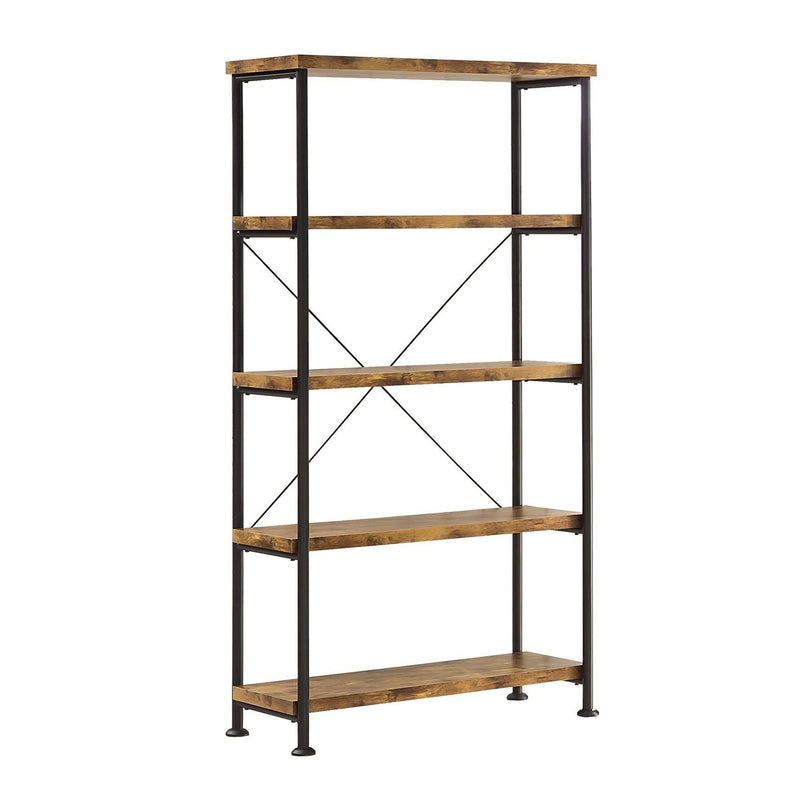 Bookcase With 4 Open Shelves-Bookcases-Brown-Wood-JadeMoghul Inc.