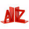 Wood Alphabet Sculpture "AZ" Bookend Assortment of 2 - Red - Benzara