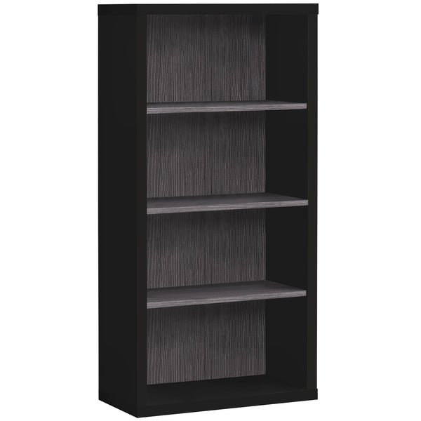 Bookshelves Black Bookshelf - 11'.75" x 23'.75" x 47'.5" Black, Grey, Particle Board, Adjustable Shelves - Bookshelf HomeRoots