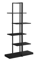 Bookshelves Black Bookshelf - 13" x 32" x 60" Black, Mdf, Metal - Bookshelf HomeRoots