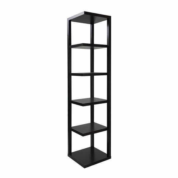Bookshelves Bookshelf - 15" X 15" X 73" Cappuccino Hollow Board With Paper Bookcase HomeRoots