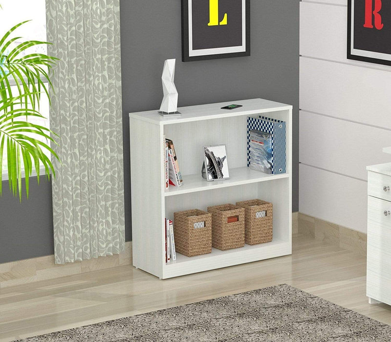 Bookshelves Bookshelf - 31.5" Lacrina-White Melamine and Engineered Wood Bookcase HomeRoots