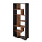 Bookshelves Bookshelf - 32" X 12" X 71" Black And Walnut Veneer Cube Bookcase HomeRoots