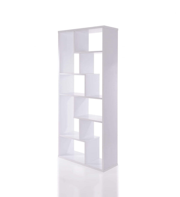 Bookshelves Bookshelf - 32" X 12" X 71" White Veneer Cube Bookcase HomeRoots