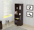 Bookshelves Bookshelf - 63" Espresso Melamine and Engineered Wood Bookcase with a Storage Area HomeRoots