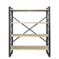 Bookshelves Corner Bookshelf - 39'.75" X 13" X 48'.5" Natural Metal, Wood, MDF Bookcase with Shelves HomeRoots