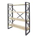 Bookshelves Corner Bookshelf - 39'.75" X 13" X 48'.5" Natural Metal, Wood, MDF Bookcase with Shelves HomeRoots