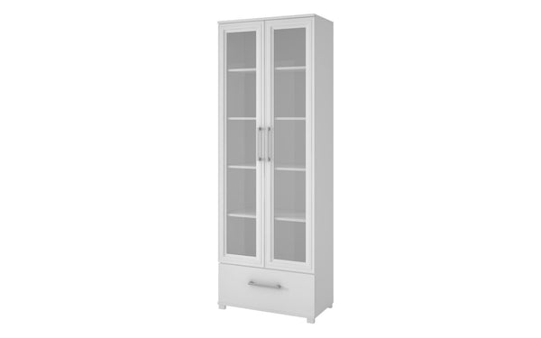 Bookshelves Corner Bookshelf - White Bookcase with 5 Shelves HomeRoots