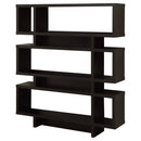 Bookshelves Kids Bookshelf - 12" x 47'.25" x 54'.75" Cappuccino, Particle Board, Hollow-Core - Bookcase HomeRoots