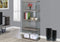 Bookshelves Modern Bookshelf - 60" Particle Board and Clear Tempered Glass Bookcase HomeRoots