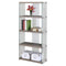 Bookshelves Modern Bookshelf - 60" Particle Board and Clear Tempered Glass Bookcase HomeRoots