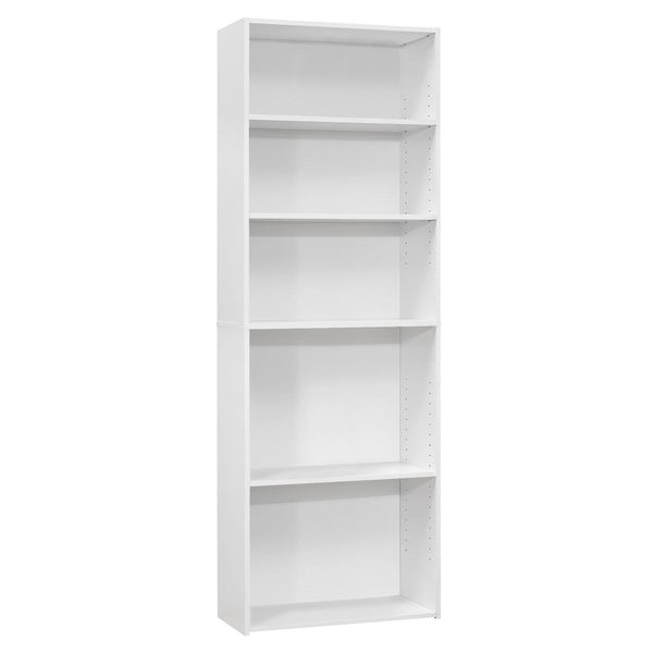 Bookshelves White Bookshelf - 11'.75" x 24'.75" x 71'.25" White, 5 Shelves - Bookcase HomeRoots