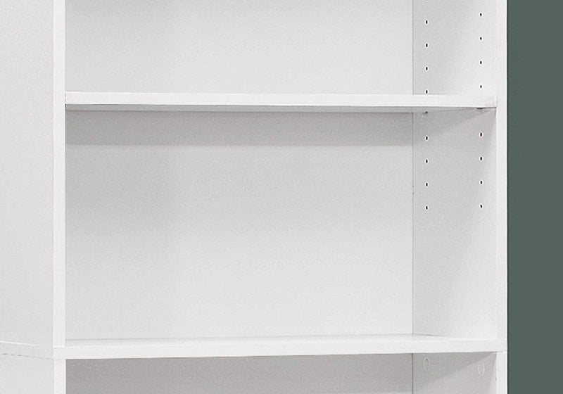 Bookshelves White Bookshelf - 11'.75" x 24'.75" x 71'.25" White, 5 Shelves - Bookcase HomeRoots