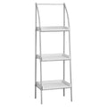 Bookshelves White Bookshelf - 12" x 16" x 48" White, Silver, Mdf, Metal - Bookshelf HomeRoots