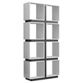 Bookshelves White Bookshelf - 12" x 33'.5" x 71'.25" White, Grey, Particle Board, Hollow-Core - Bookcase With A Hollow Core HomeRoots