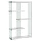 Bookshelves White Bookshelf - 12" x 36" x 58'.75" White, Clear, Particle Board, Tempered Glass - Bookcase HomeRoots