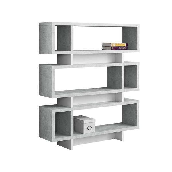 Bookshelves White Bookshelf - 12" x 47'.25" x 54'.75" Grey, White, Particle Board, Hollow-Core - Bookcase HomeRoots