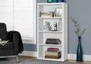 Bookshelves White Bookshelf - 47.5" White Particle Board and MDF Bookshelf with Adjustable Shelves HomeRoots