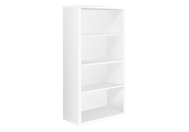 Bookshelves White Bookshelf - 47.5" White Particle Board and MDF Bookshelf with Adjustable Shelves HomeRoots