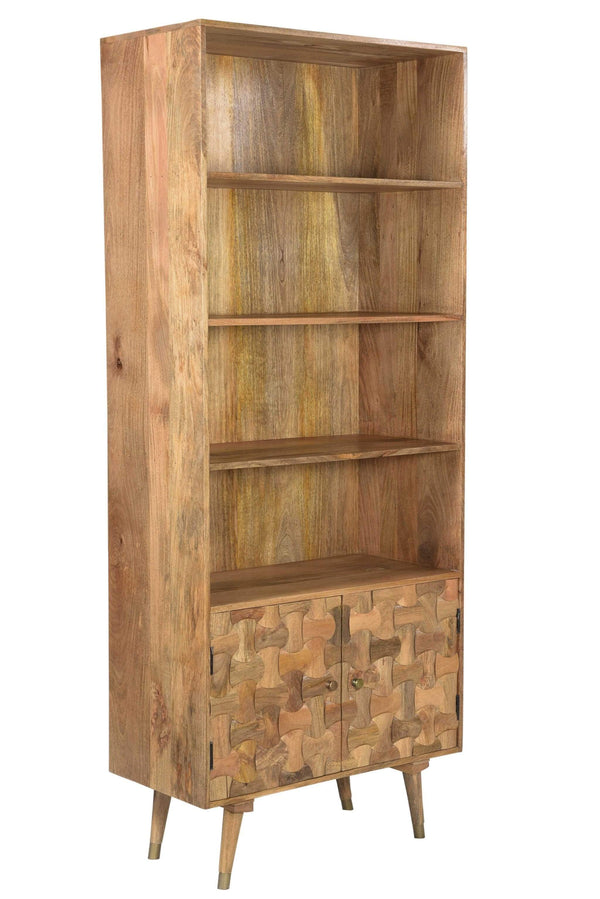 Bookshelves Wooden Bookshelf - 17" X 33" X 82" Honey Wood Small Bookshelf HomeRoots