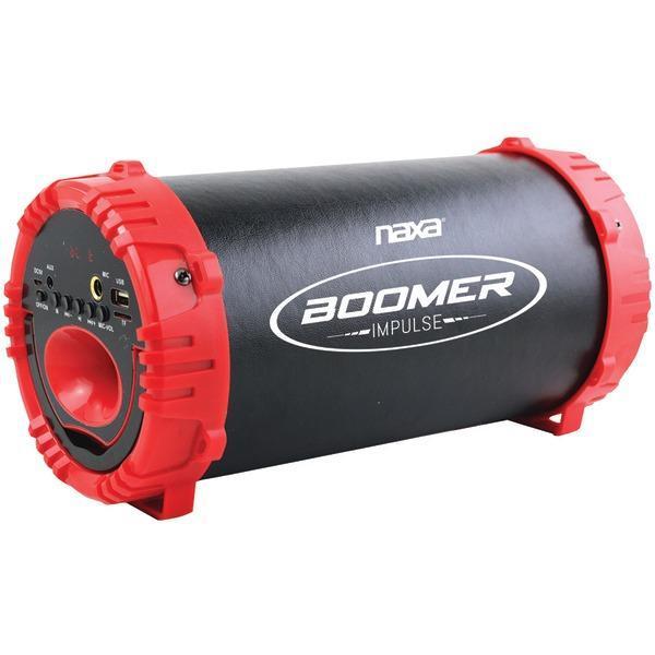 BOOMER IMPULSE LED Bluetooth(R) Boom Box (Red)-Bluetooth Speakers-JadeMoghul Inc.