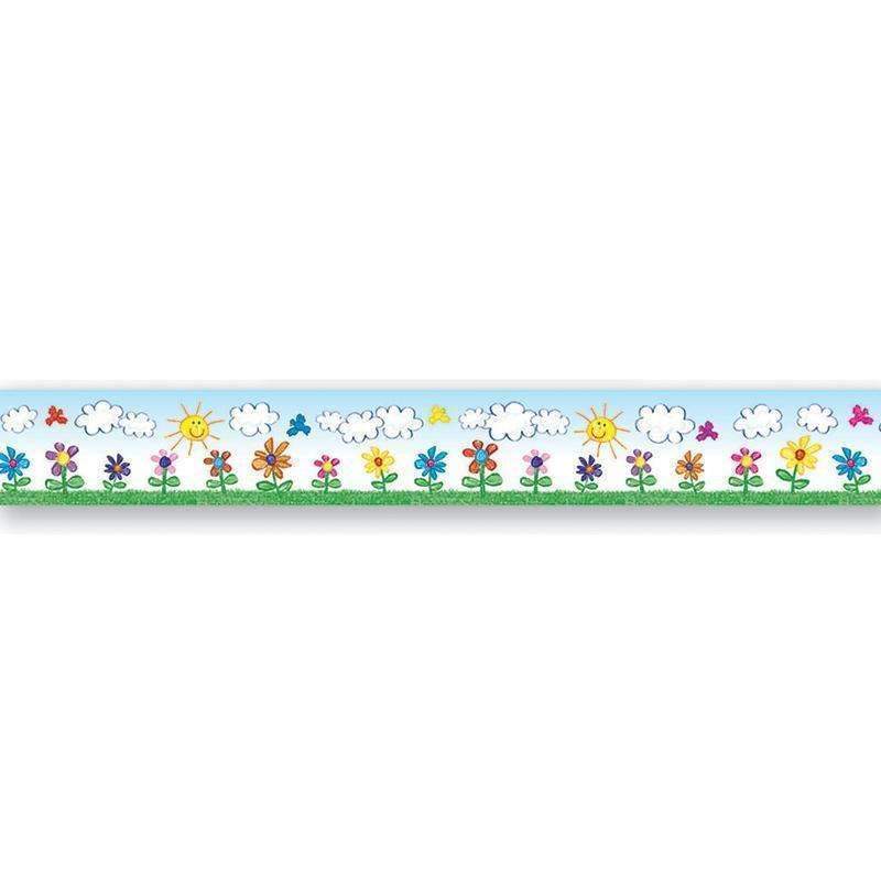 BORDER FLOWERS KID-DRAWN STRAIGHT-Learning Materials-JadeMoghul Inc.